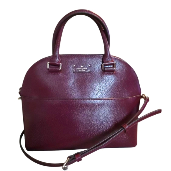 Kate Spade Grove Street Carli Medium Satchel Handbag in Cherrywood Red NWOT - Picture 8 of 17